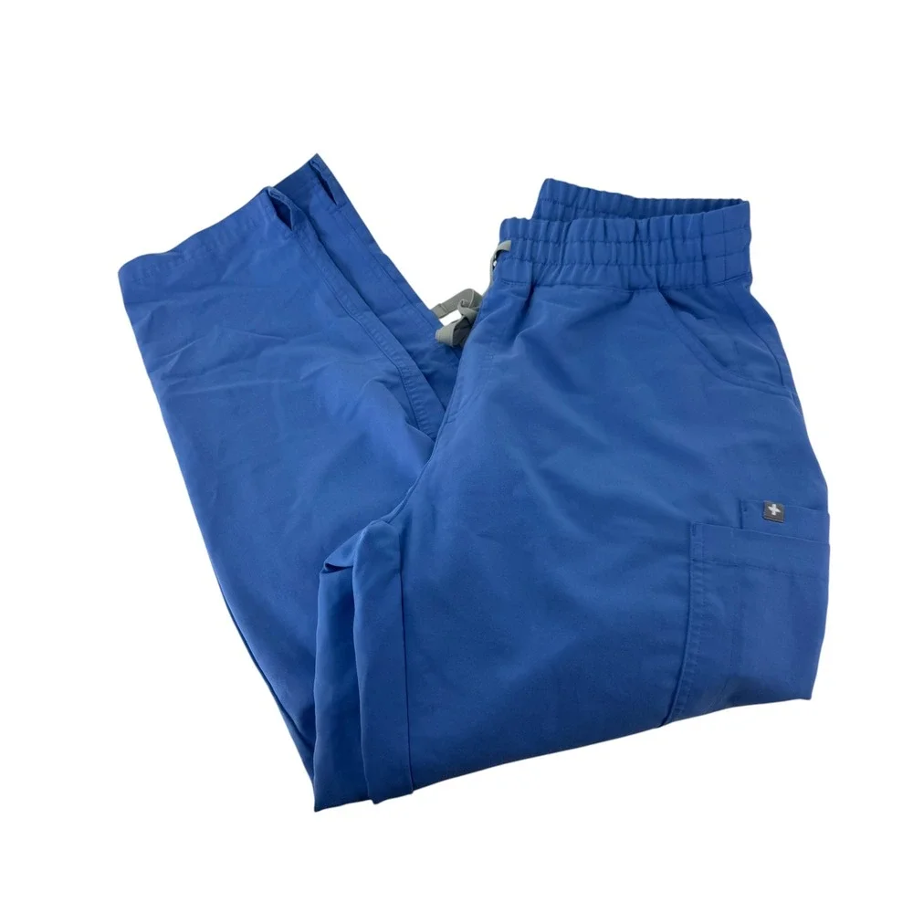FIGS Technical Collection Royal Blue Cargo Scrub Pants Mens Small S Drawstring
